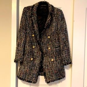 Zara Tweed coat with pearl buttons